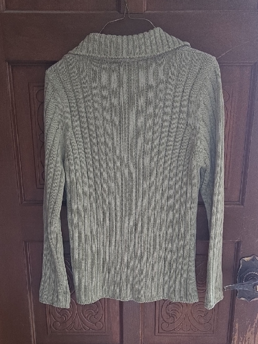 3 For $40 Olsen Sage Green Ribbed Button-Front Cardigan - Picture 3 of 5